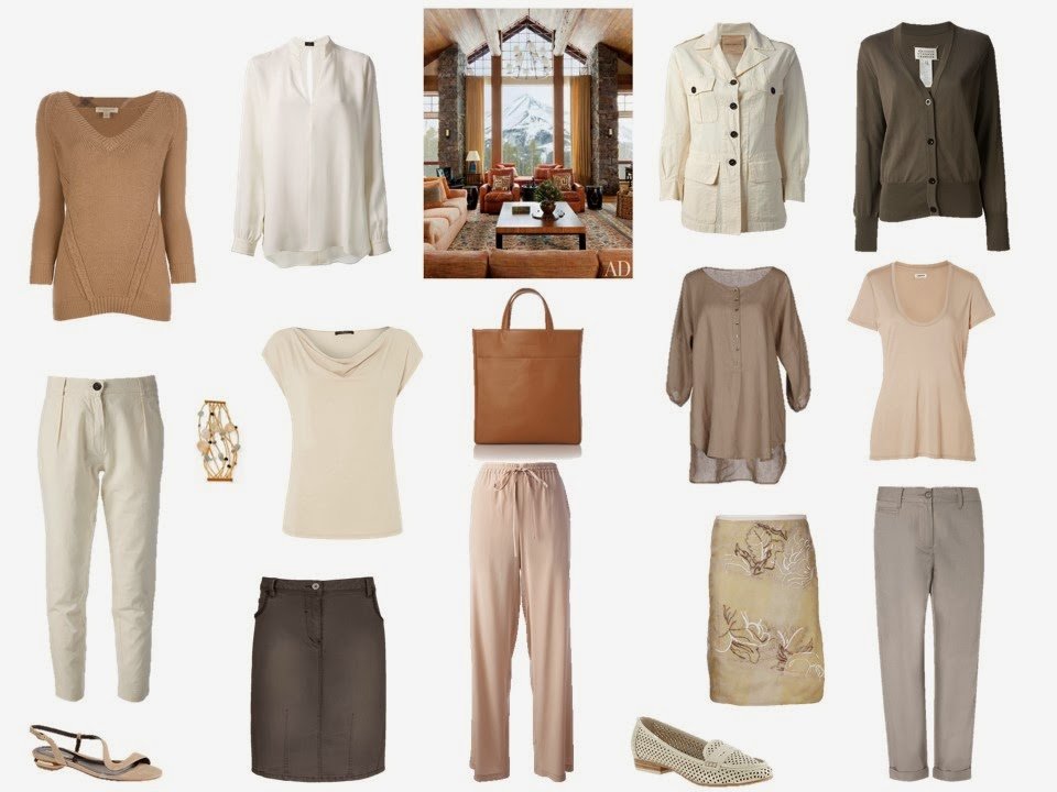 Travel capsule wardrobe based on Architectural Digest interior